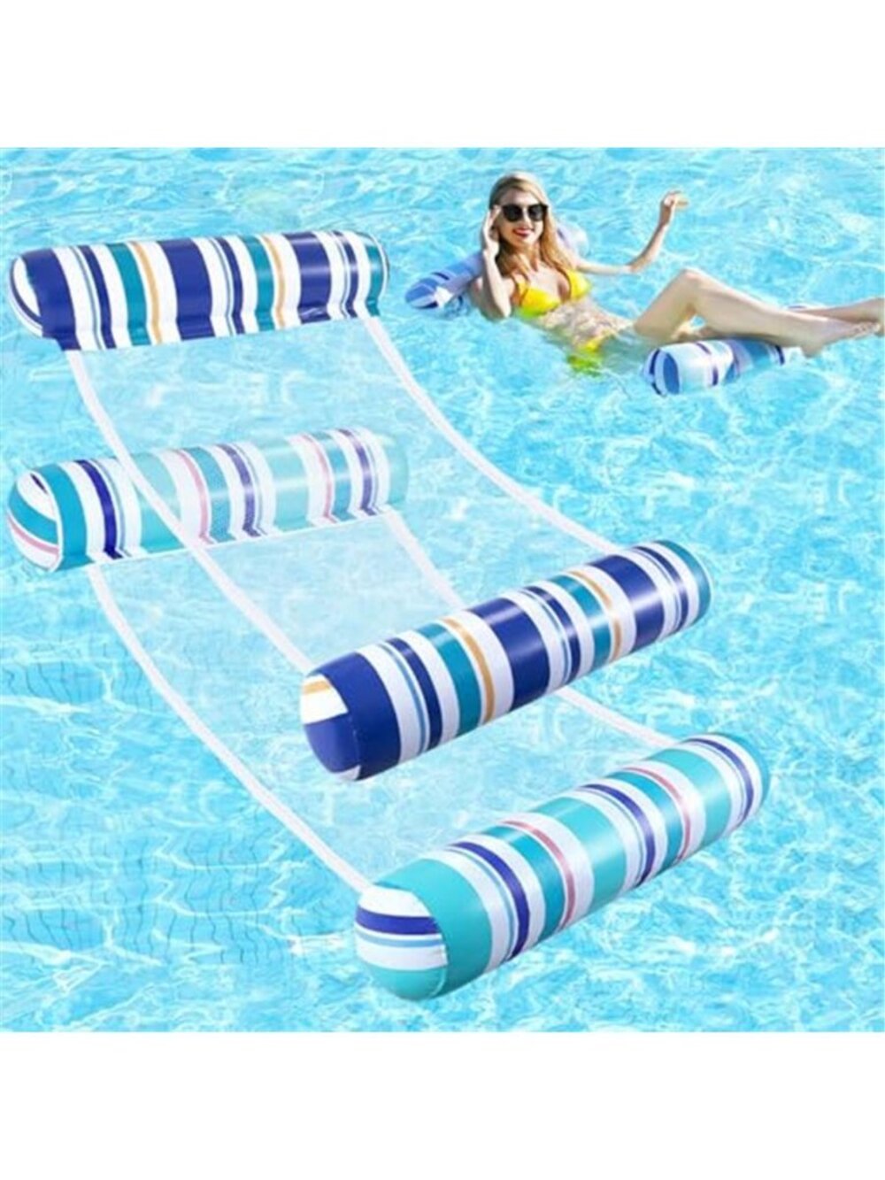 Inflatable Pool Floats Adult 2 Pack Hammock Lounge Chair Raft Swimming Pool Toy